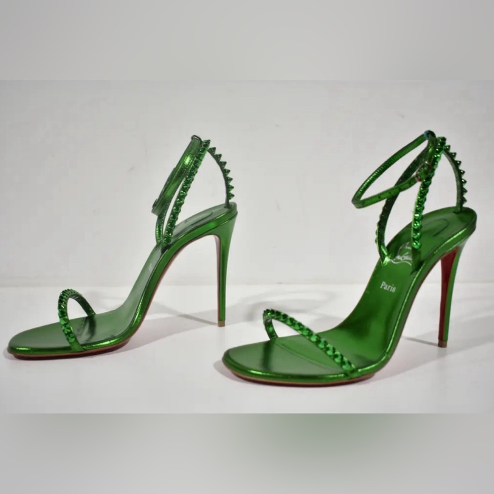 Christian Louboutin Green Spikey Heels